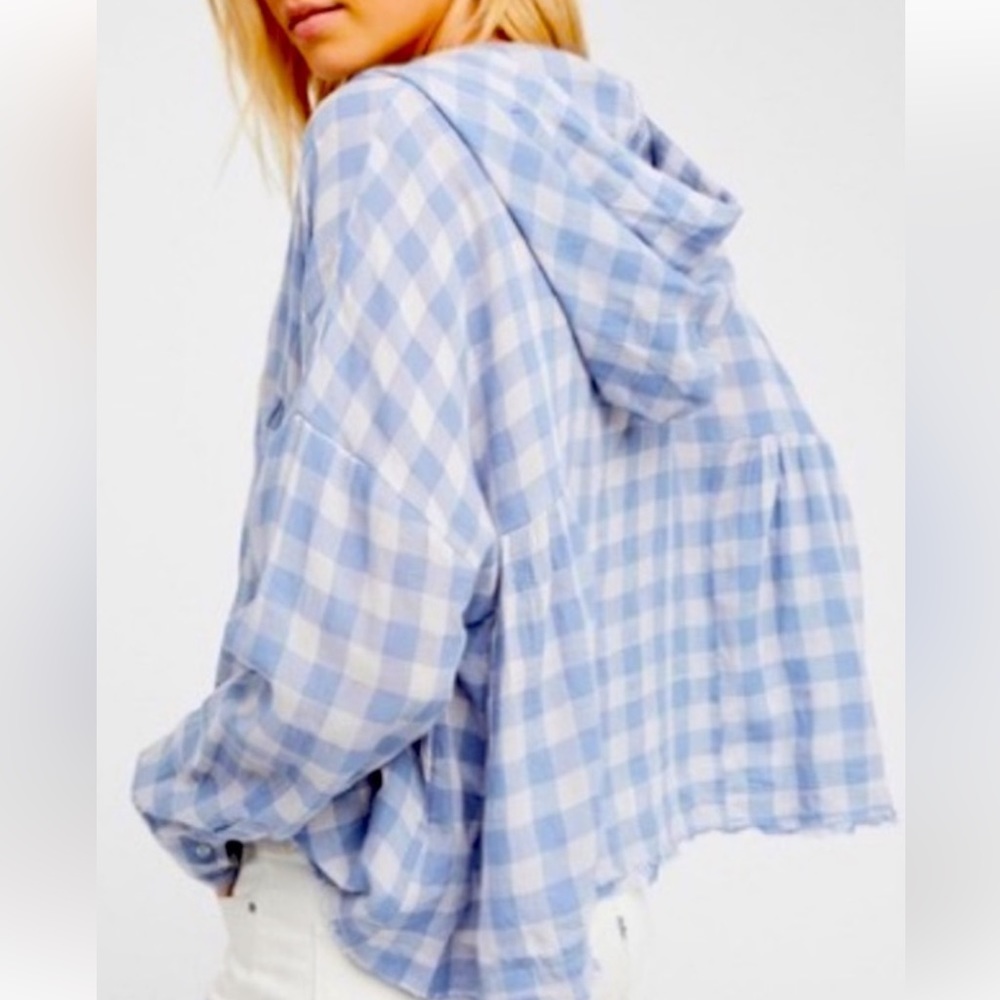 Free People Let It All Go Plaid Top